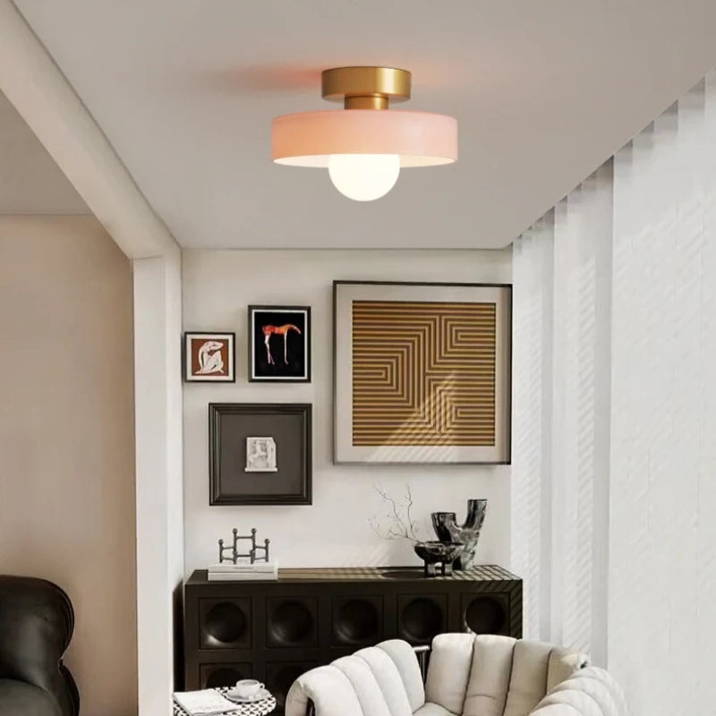 Vintage Glass LED Ceiling Light Indoor Aisle Corridor Hallway Lighting for Living Room Dining Room Bedroom Modern Ceiling Lamps