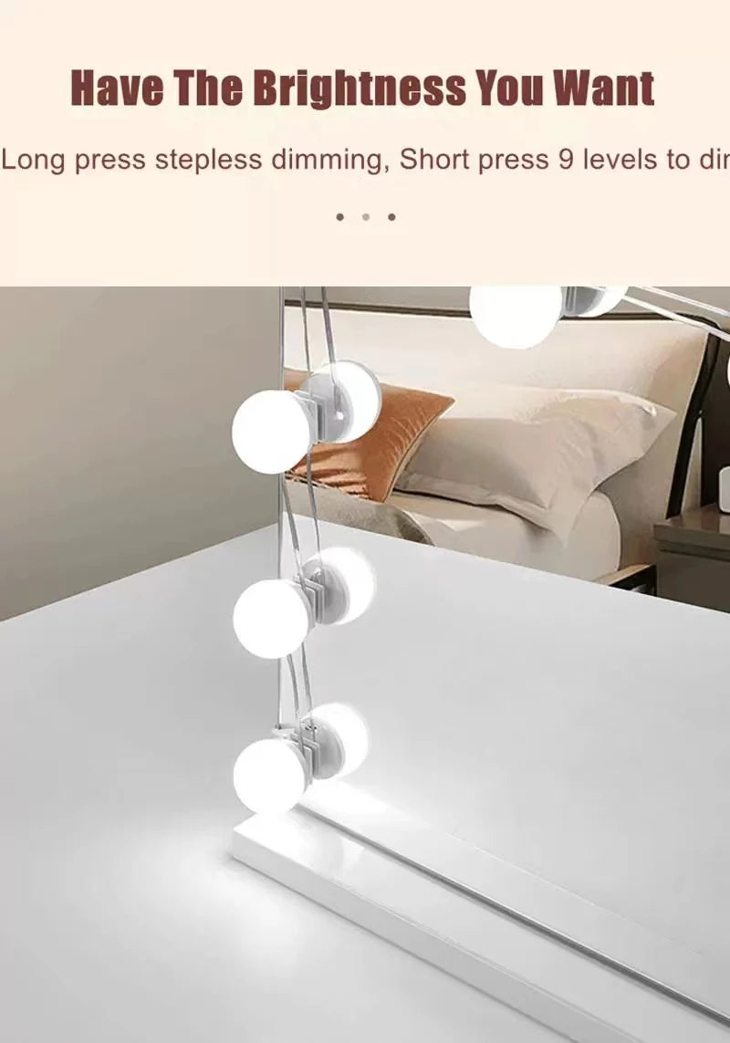 Makeup Mirror LED Light Bulbs Vanity Lights USB 12V Bathroom Dressing Table Lamp Dimmable LED Vanity Light For Mirror Light