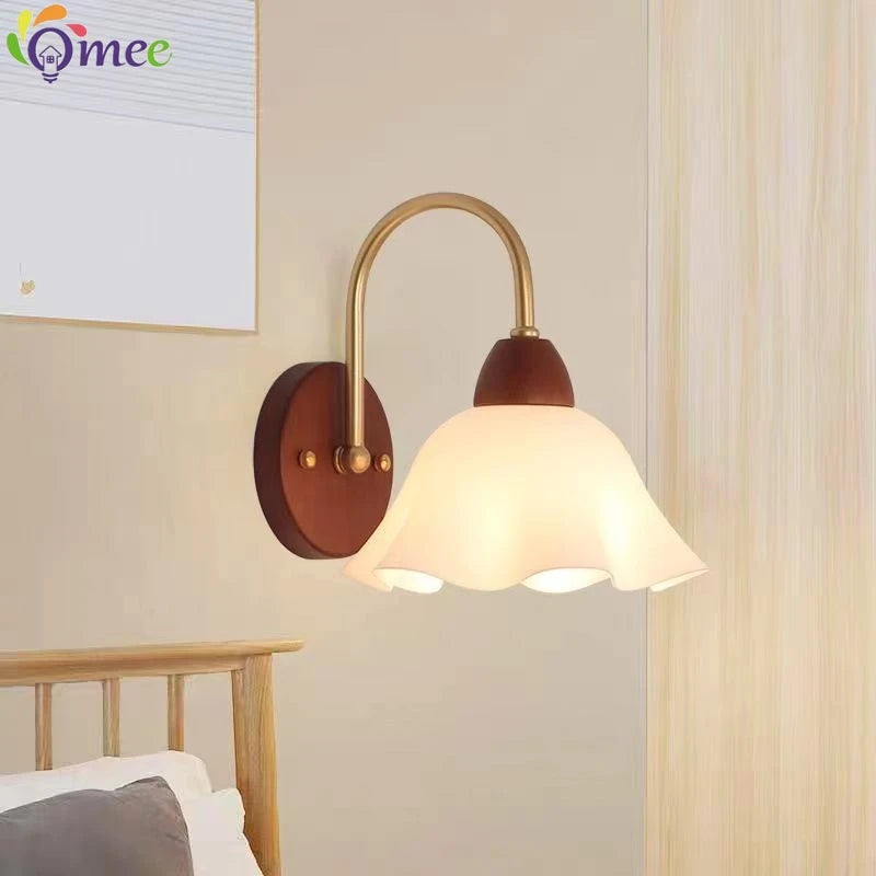 Modern Indoor Wall Light Lamp Suitable For Bedroom Bedside Living Room Home Decor Light Fixture Wooden Vintage LED Wall Lamps