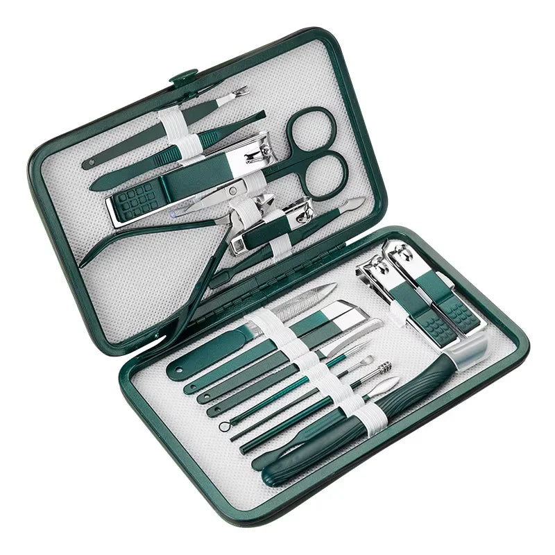 Professional 7-18 Piece Nail Care Kit Stainless Steel Manicure Nail Clippers High Aesthetic Value Portable and Practica Tools