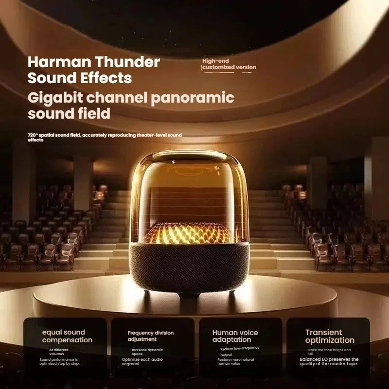 Bluetooth 5.3 HiFi Stereo Speaker Wireless Soundbar Subwoofer with Breathing Light Portable Home Theater Audio