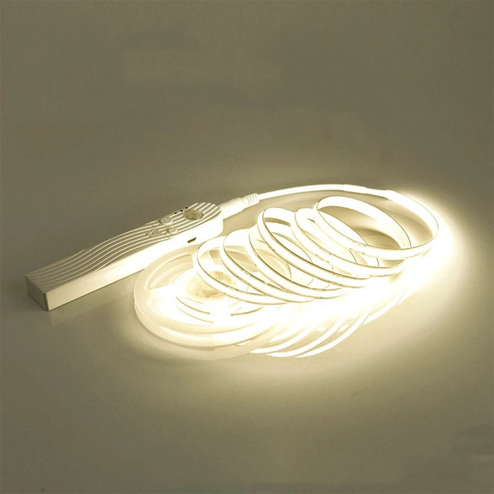 Wireless PIR Motion Sensor LED Strip Light for Cabinet under Bed Stairs Closet - Battery Powered Night Security Smart Lamp