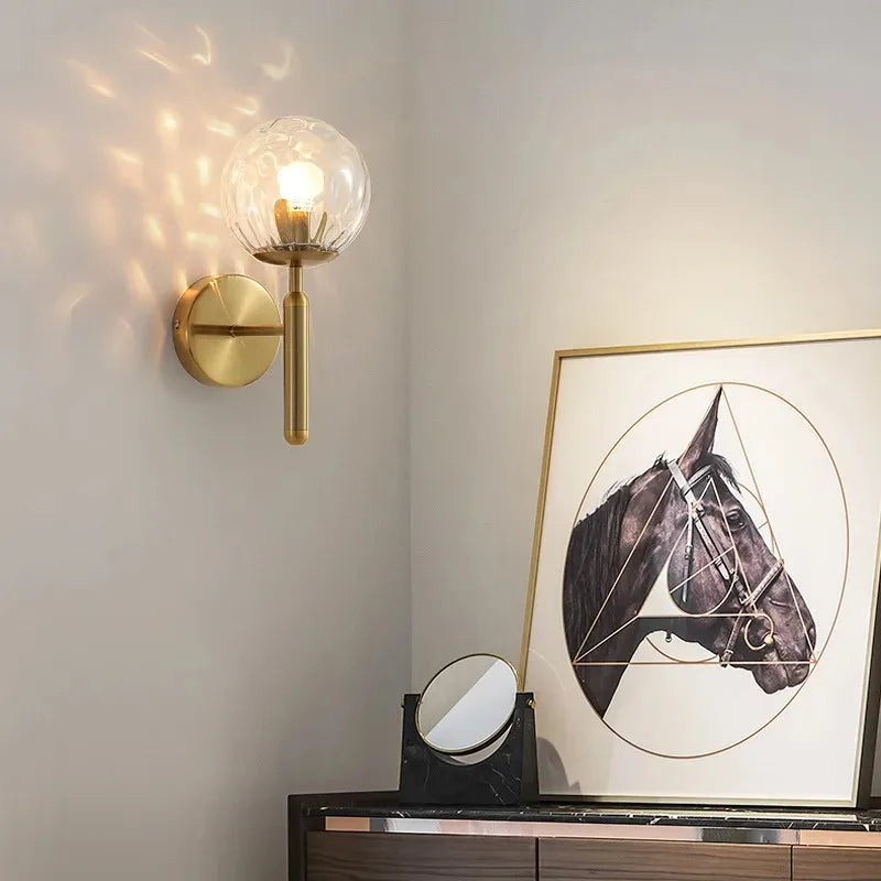 Nordic bathroom mirror front light simple glass wall lamp E14 living room bedroom modern background stair hotel aisle light