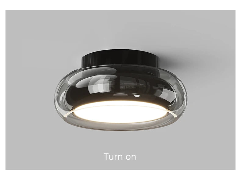 Italian Minimalist Designer Glass Ceiling Light Circular Corridor Lamp Hallway Living Room Dressing Room Lighting Decoration