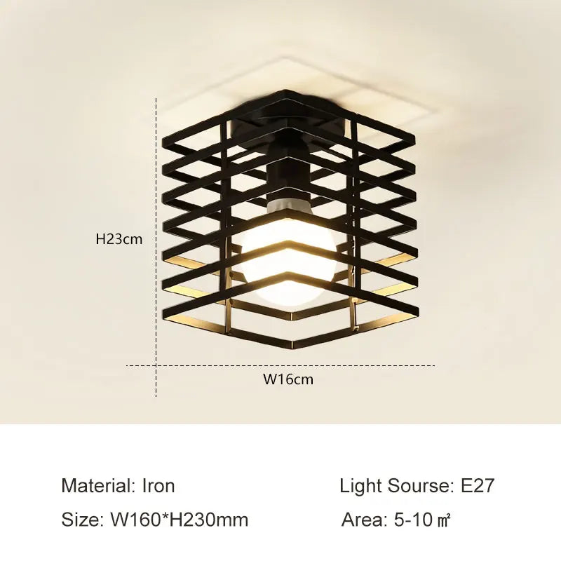 Indoor Retro E27 Ceiling Lamps for Corridor Aisle Interior Vintage Chandelier Lighting Ceiling Lights Fixture Decor for Bedroom