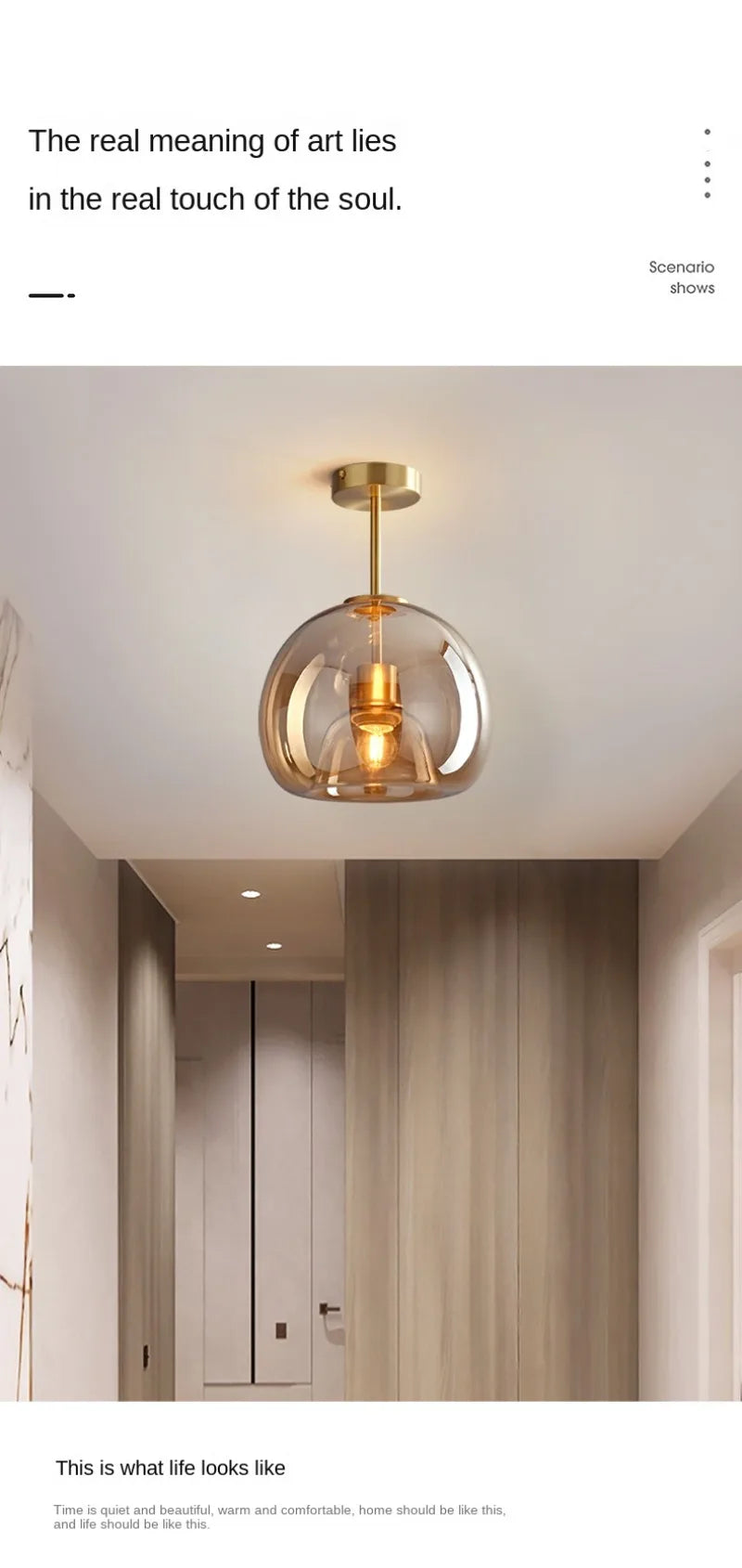 Nordic Modern Glass Ceiling Lamp Bedroom Bedside Restaurant Kitchen Bar Island  Hanging Led Chandelier Lights Indoor Lighting
