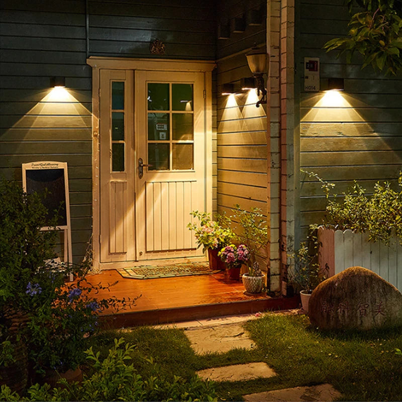 Outdoor Solar Wall Lights Square Solar Wireless Wall Sconces Lights IP65 Waterproof Decorative for Garden Yard Patio Fence Decor