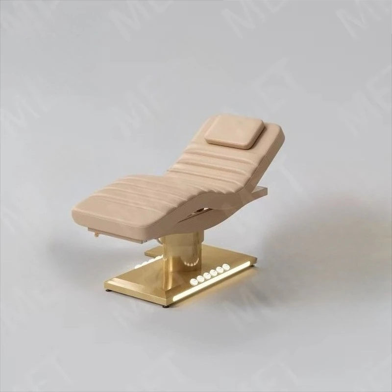 Beauty Bed Modern Beauty Salon Eyelash Bed Gold Stainless Steel Base Facial Massage Bed