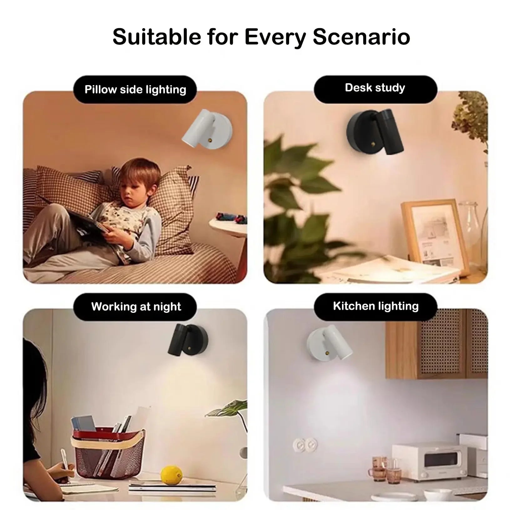 Smart Remote Control & Magnetic USB LED Wall Light,3 Mode Dimmable Cordless Touch Night Lamp for Bedside,Wardrobe,Hallway,Stairs