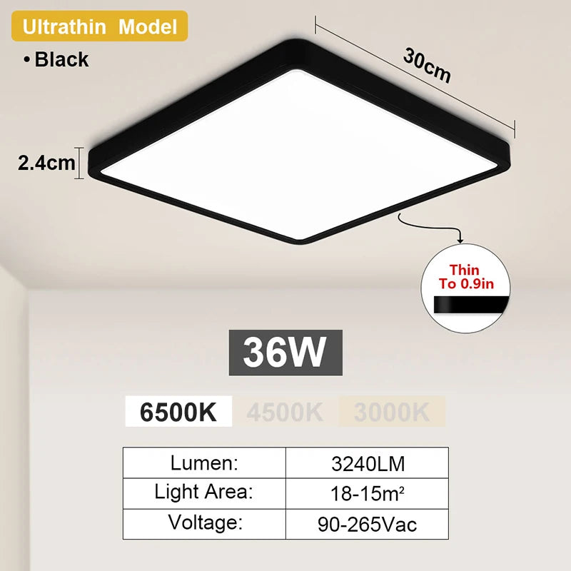 23/30cm Modern LED Ceiling Light Waterproof Dustproof Triple Proof for Kitchen Bedroom Bathroom Living Room Indoor Home Lighting
