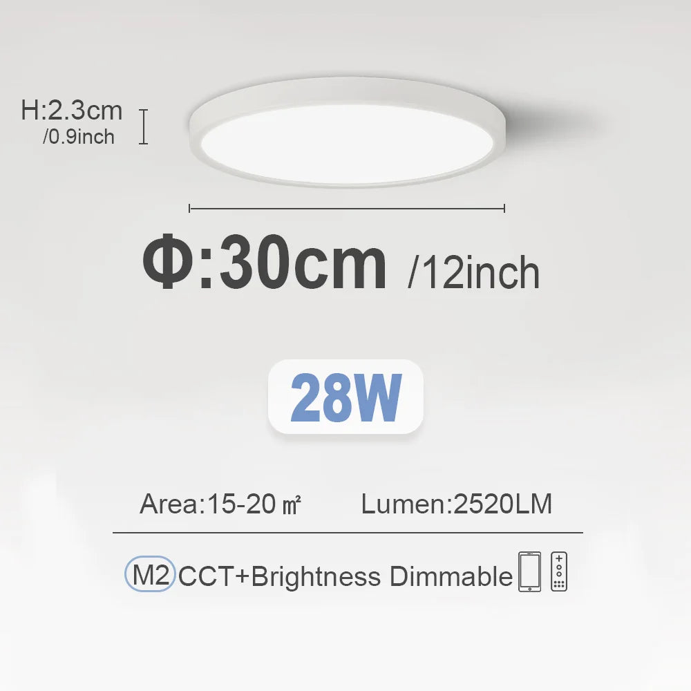 Smart Led Ceiling Light with Remote Control 3 Colors Dimmable Ceiling Lights Ultrathin Panel Lamps Bedroom Kitchen Ceiling Lamp