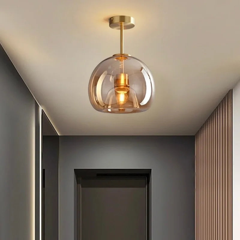 Nordic Modern Glass Ceiling Lamp Bedroom Bedside Restaurant Kitchen Bar Island  Hanging Led Chandelier Lights Indoor Lighting