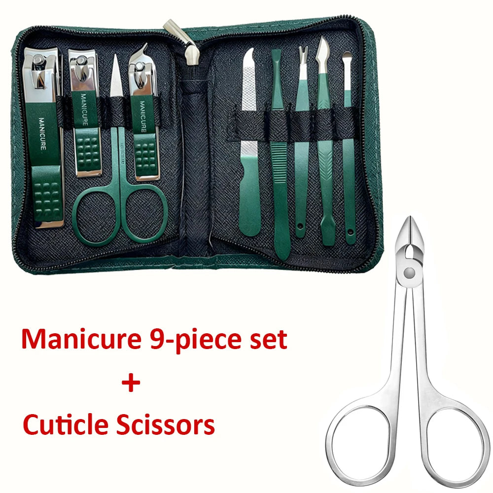 6/9 Pcs Set Professional Piece Nail Care Kit Stainless Steel Manicure & Pedicure Set Nail Clipper Set with Travel Case