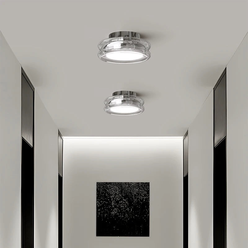 Italian Minimalist Designer Glass Ceiling Light Circular Corridor Lamp Hallway Living Room Dressing Room Lighting Decoration
