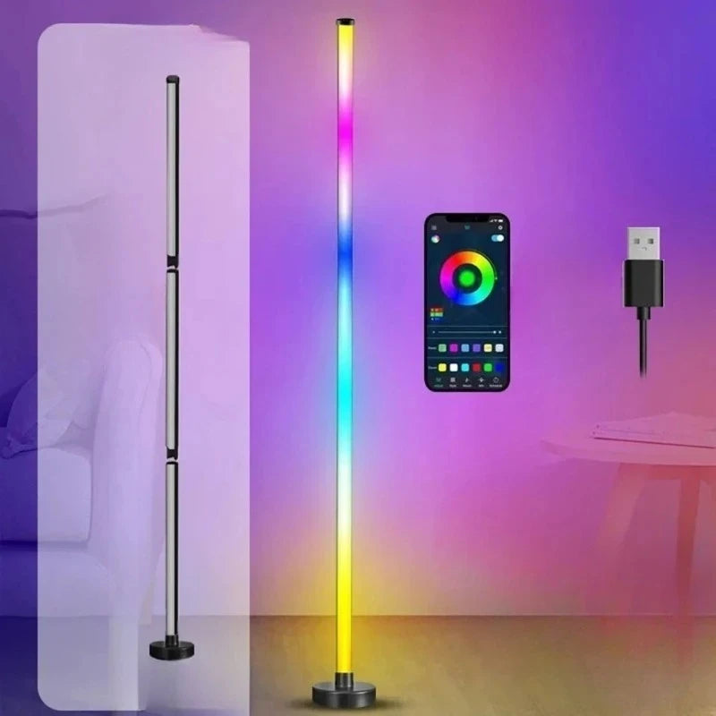 Smart LED Floor Lamp RGB Remote & APP Control Music Sync Corner Lighting Modern Mood Standing Lamp for Living Room Gaming