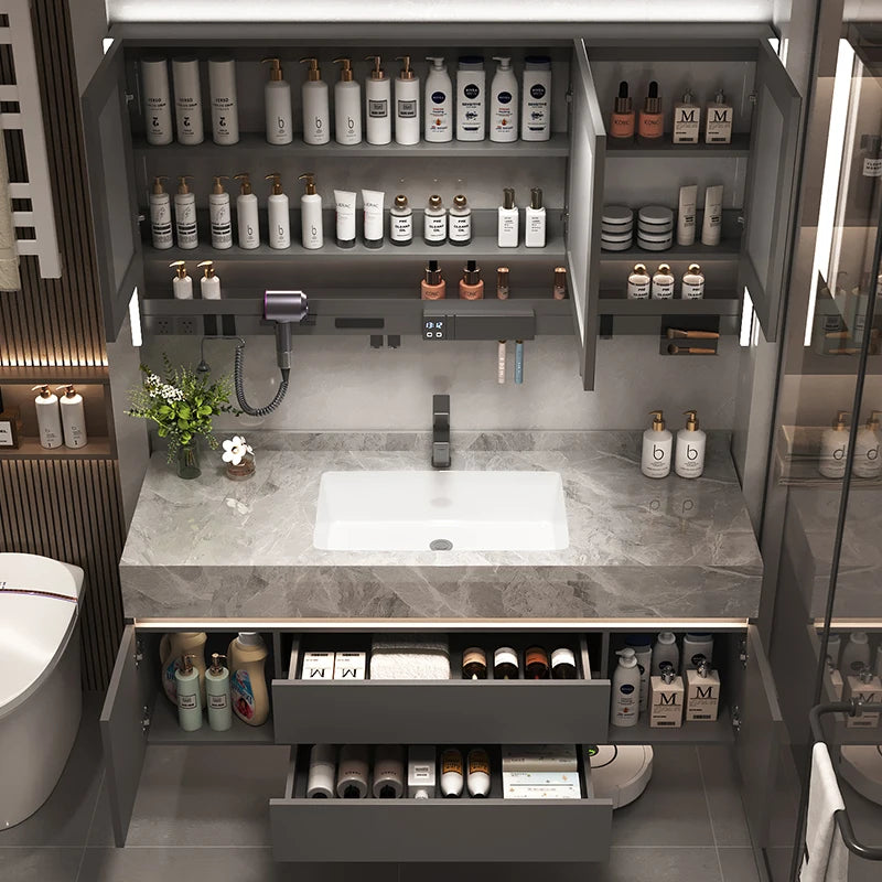 Simple Luxury Bathroom Cabinets Washbasin Vintage Toilet Drawer Bathroom Cabinets Storage Mirrors Mobili Per La Casa Furniture