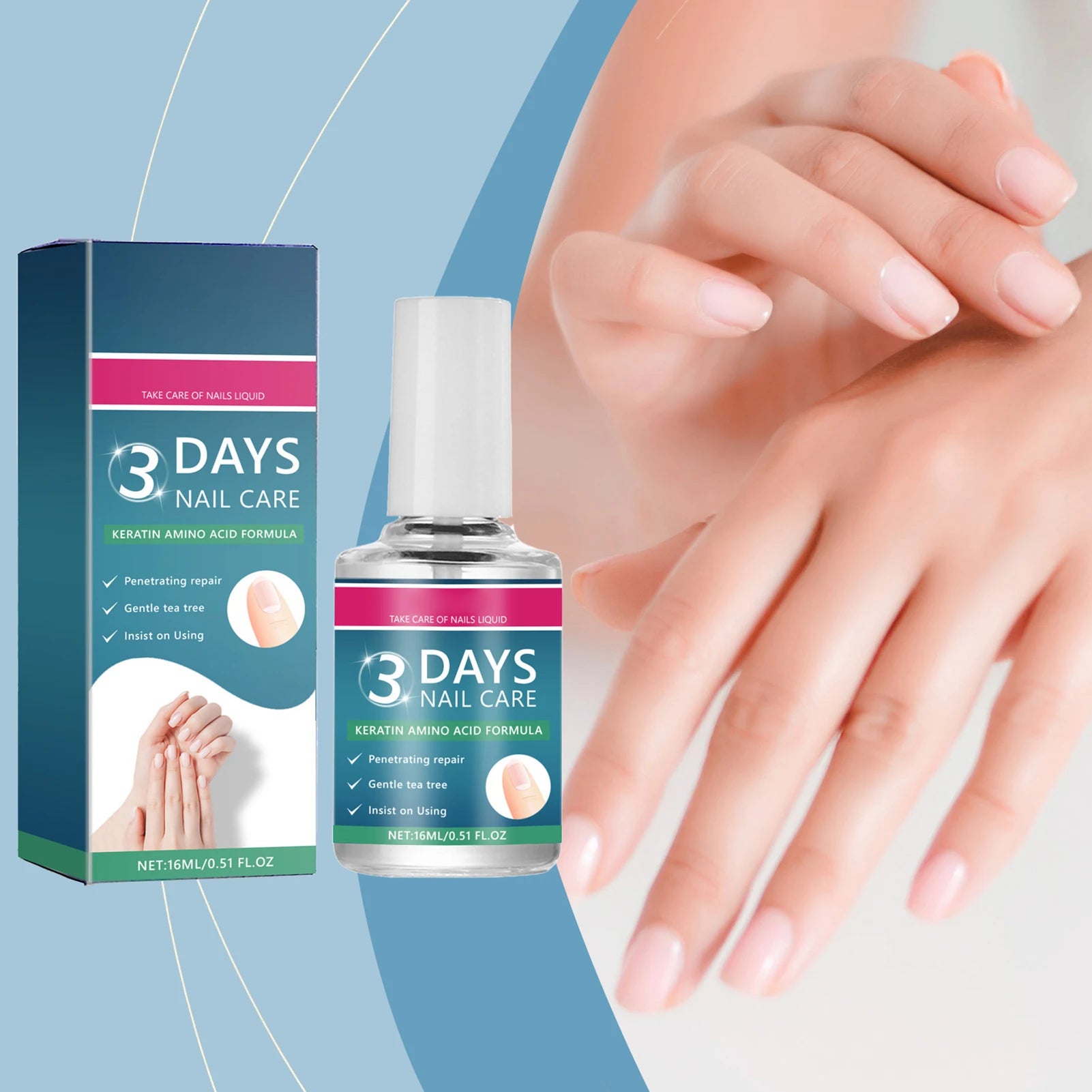Nail Care Serum,Nail Repair Treatments Oil,Keratins Amino Acid Nail Care Oil Strengthen Restore Nails Quickly,Nail Care Product