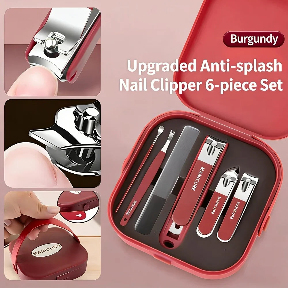 Stainless Steel Professional Nail Care Kit Includes Nail Clippers Manicure Tools Portable Storage Box Ideal for Home Travel Use