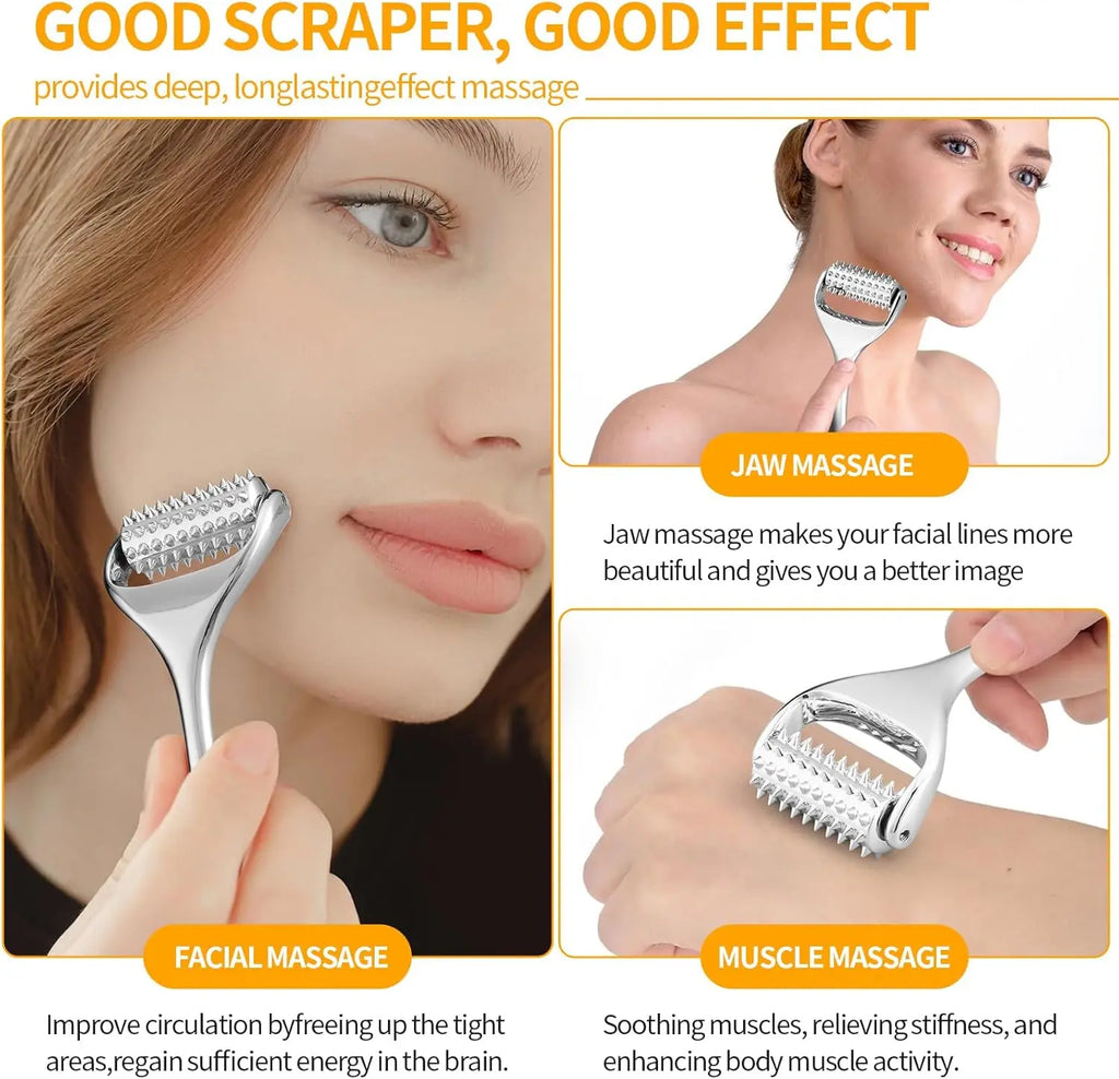 Acupressure Roller Deep Tissue Massage Tool for Face Acupuncture Roller SkinCare Face Massager Gua Sha Facial Tools Massage Tool