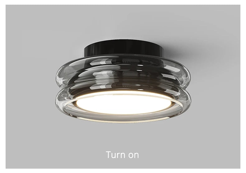 Italian Minimalist Designer Glass Ceiling Light Circular Corridor Lamp Hallway Living Room Dressing Room Lighting Decoration