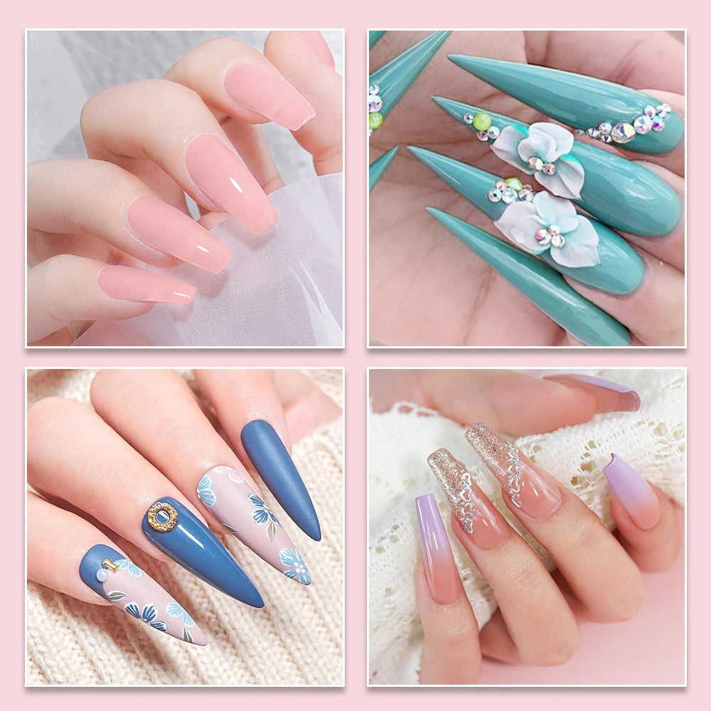Nail Kit Set Professional Acrylic, 12 Glitter Acrylic Powder Kit Nail Art Tips, DIY Nail Art Tool Nail Supplies