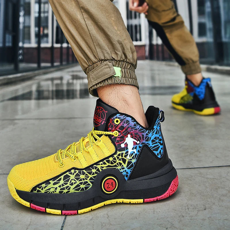 Basketball Shoes Men Field Training Non-slip High-top Luxyry Design Mesh Breathable Sneakers Pro Original Kids Basketball Boots