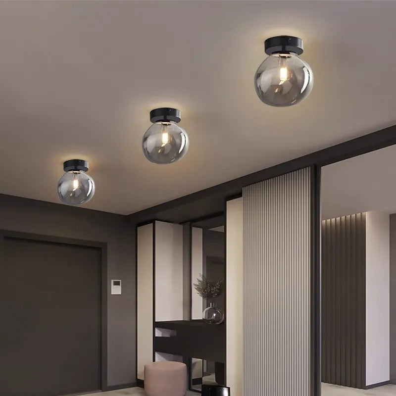 Nordic Modern Glass Ceiling Lamp Bedroom Bedside Restaurant Kitchen Bar Island  Hanging Led Chandelier Lights Indoor Lighting