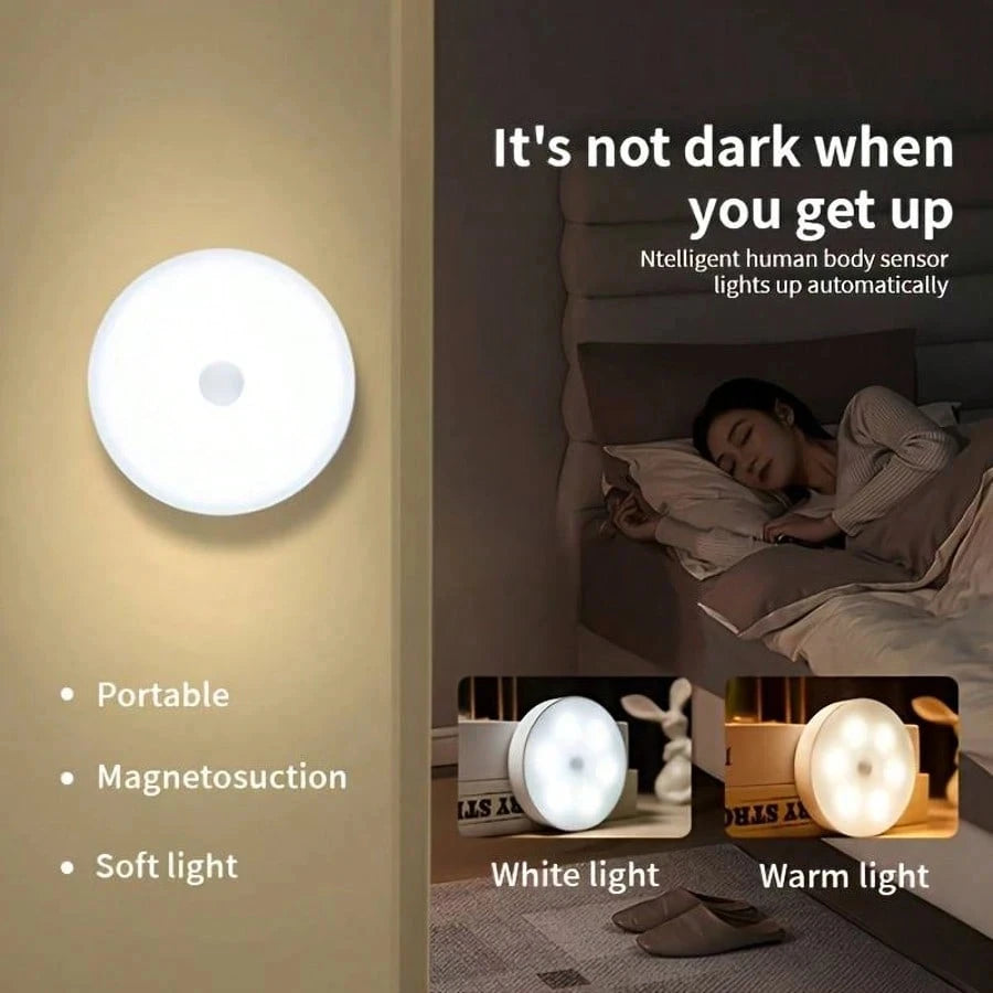 Motion Sensor Night Light Wireless/EU Plug Wall Lamp LED Indoor Lighting,Bedroom Bathroom Corridor Stairway Cabinet Auto ON/OFF
