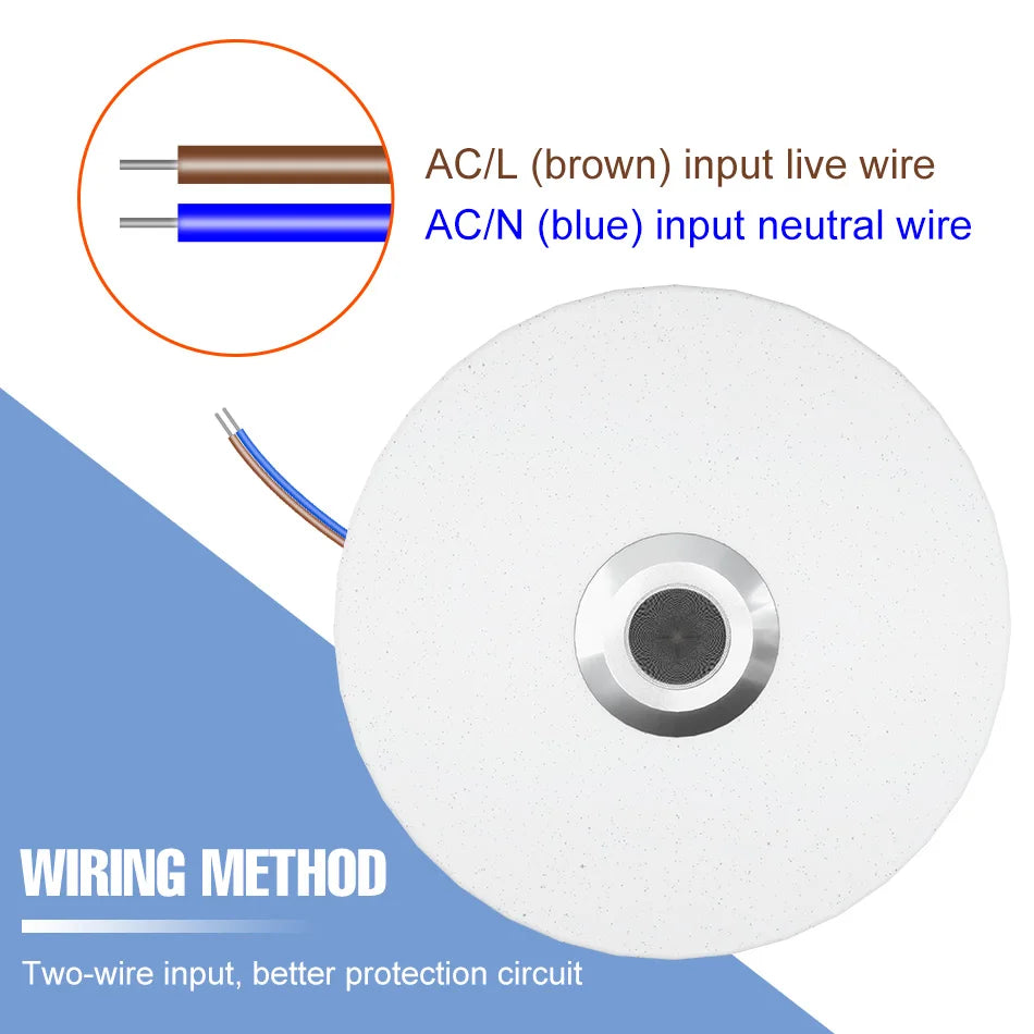 100W RGB Smart Lamp LED Ceiling Lights With Speakers Bluetooth Connection APP Remote Control For Home Bedroom Decoration Party