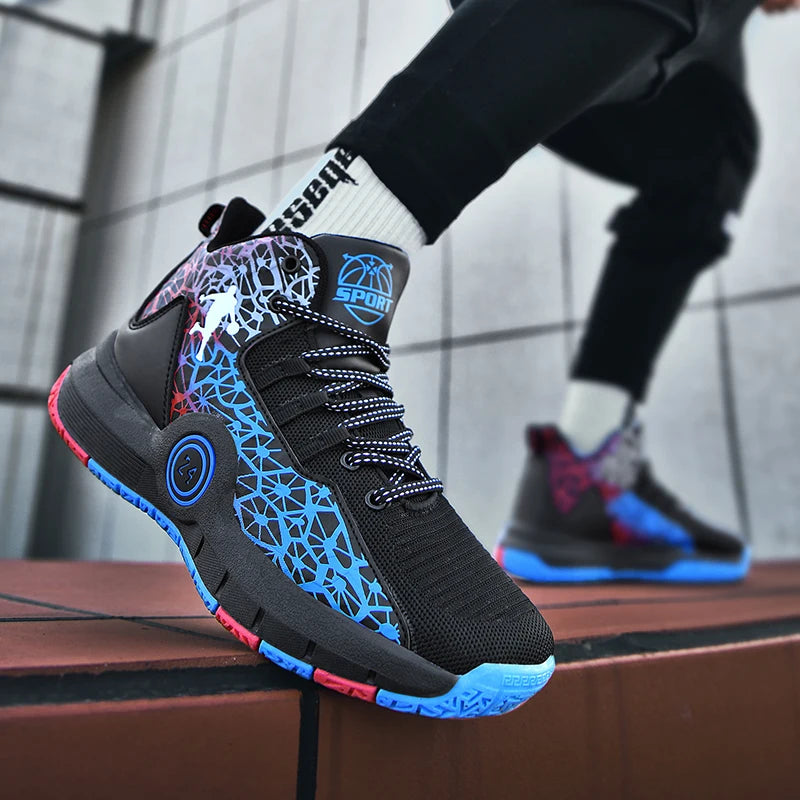 Basketball Shoes Men Field Training Non-slip High-top Luxyry Design Mesh Breathable Sneakers Pro Original Kids Basketball Boots
