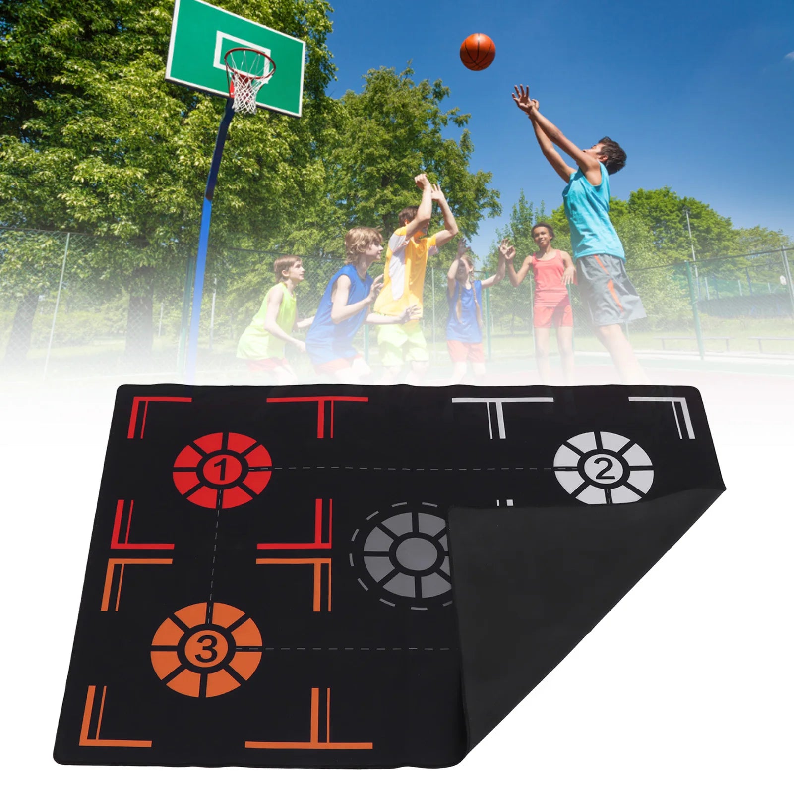 Indoor Sound Insulation Basketball Footstep Mat 2mm Basketball Training Mat Mute Rubber Basketball Training System for Kids