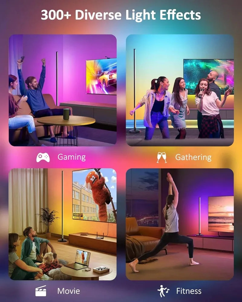 Smart LED Floor Lamp RGB Remote & APP Control Music Sync Corner Lighting Modern Mood Standing Lamp for Living Room Gaming