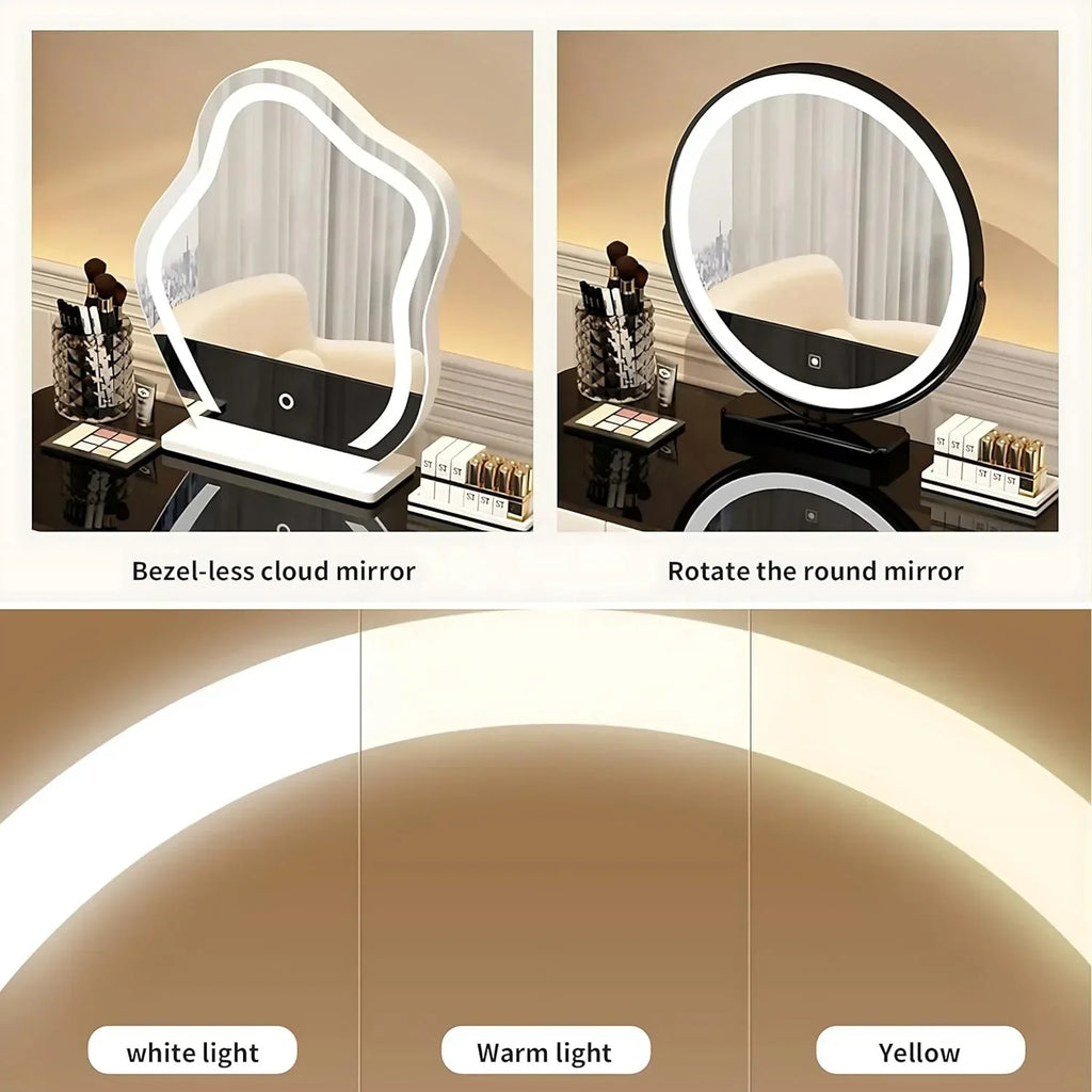 #Smart Bedroom Furniture Modern Simple Multi-functional Solid Wood Dressing Makeup Vanity Table With Wireless Charging