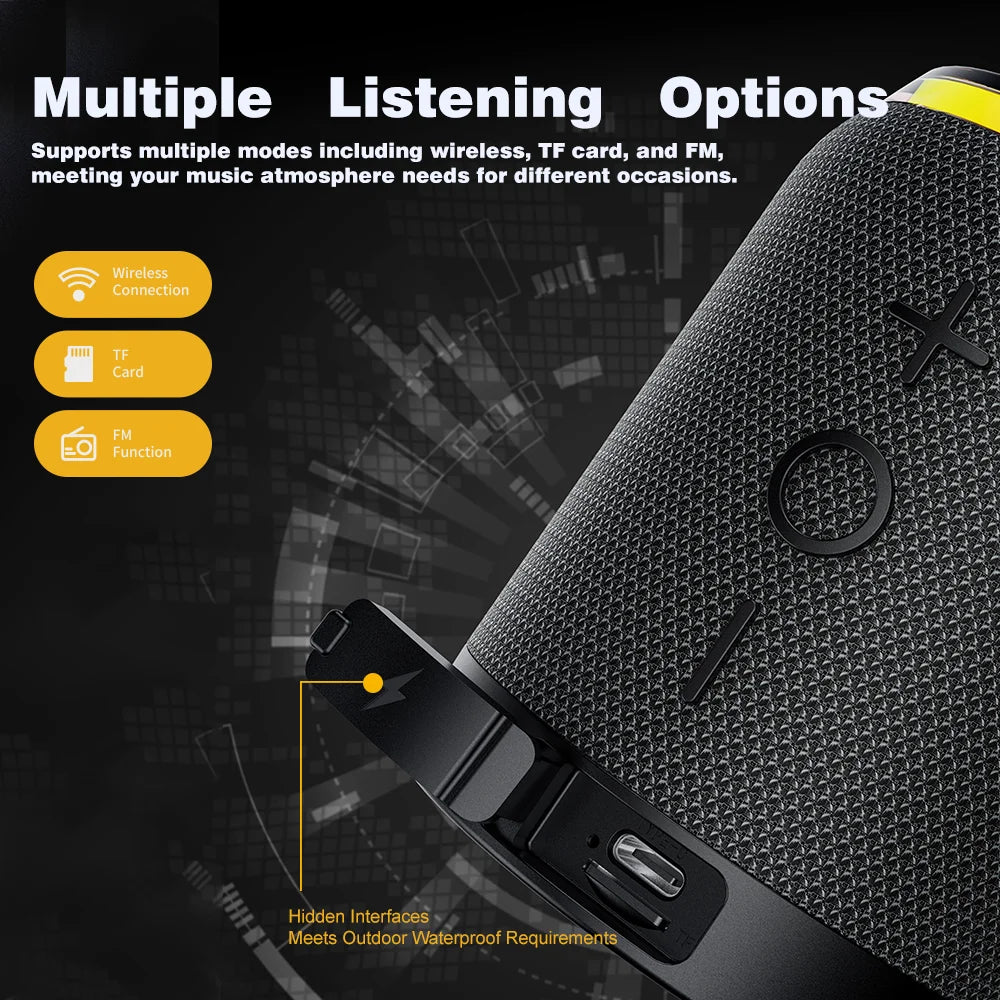 2 In 1 Magnetic Bluetooth Speaker With Dual Speakers RGB Light Portable Wireless Speaker TWS Surround Sound 2000mAh BT5.4 TF/FM