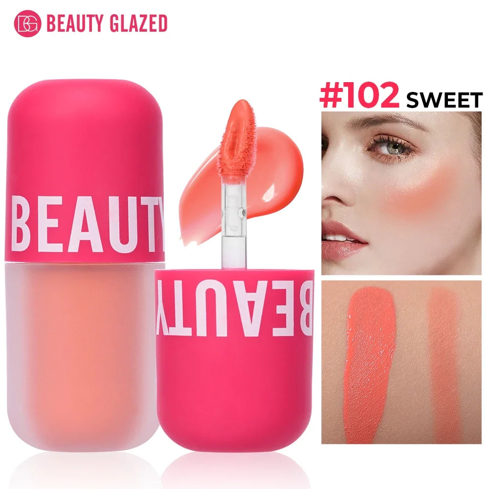 BEAUTY GLAZED 5 Colors Blush Serum Long Lasting Waterproof Natural Cheek Tint Blusher Matte Cream On Face Make Up Cosmetics