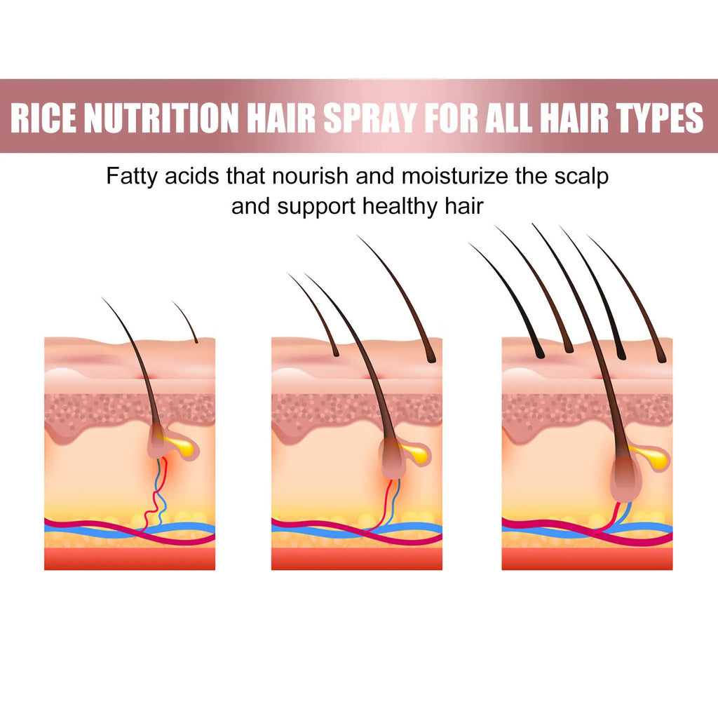 Rice Hair Care Spray Strong Hair Moisturizing Scalp Supple Nourishing Lustrous Moisturizing Hair Care