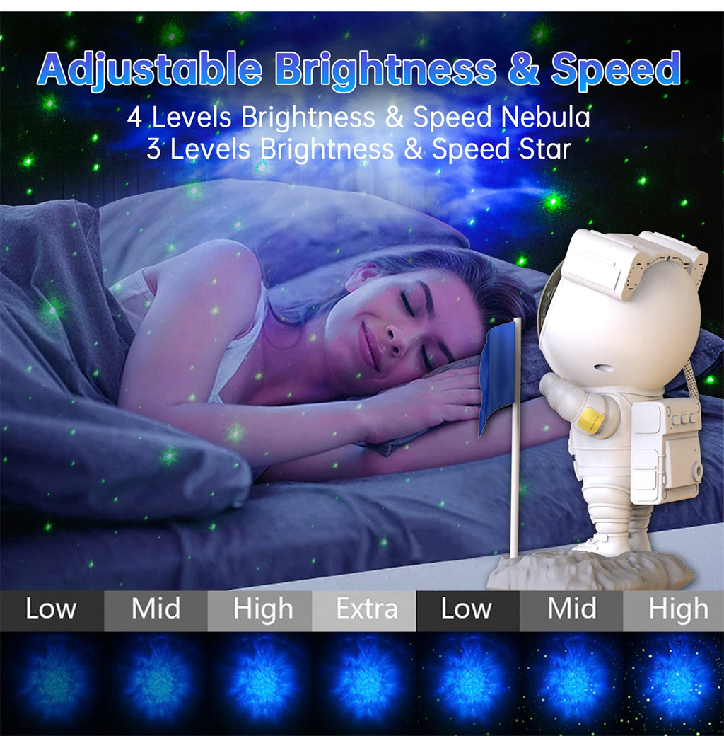 Bluetooth Speakers With Powerful Sound Astronaut Shape Galaxy Star Projector Light Christmas Birthday Gift for Men Women Friend