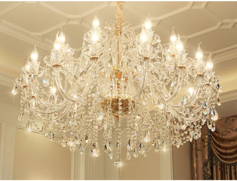 Luxury Living Room Decorate LED Ceiling Pendant Lights Indoor Hanging Lights Fixture Home Crystal Chandeliers Villa Lighting