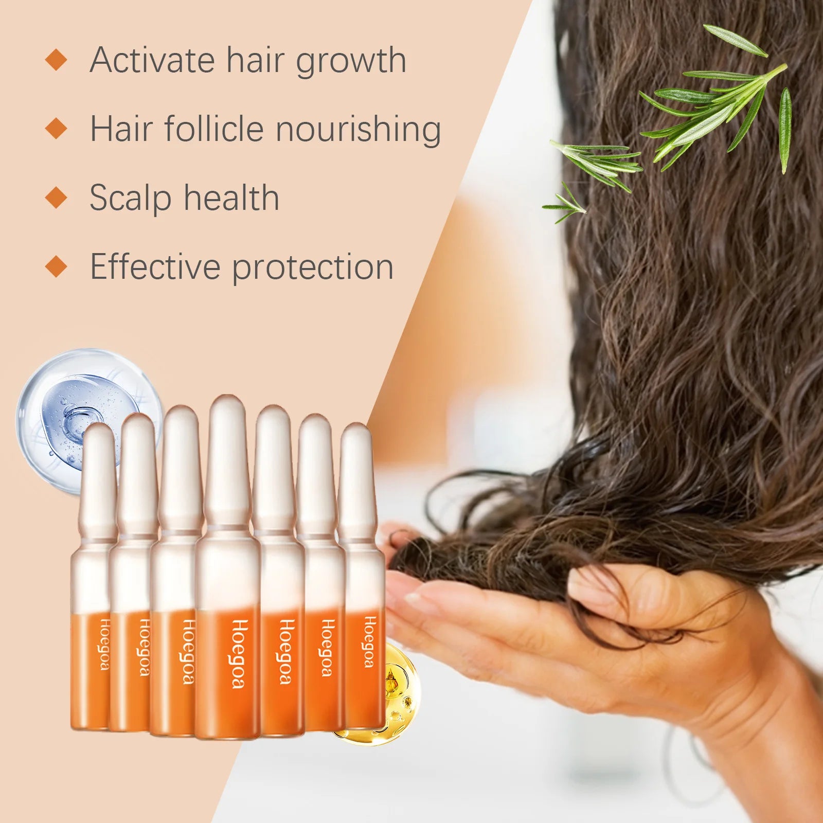 Hair Growth Serum Ampoules - Nourishing Scalp Serum for Promoting Hair Growth, Enhancing Follicle Health and Nutritive Care