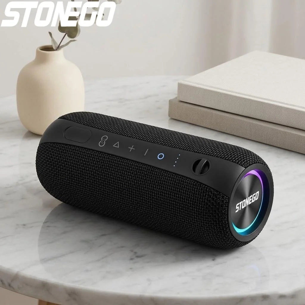 Wireless Bluetooth Speakers Portable Punk Style Dual Speakers Transparent LED TWS Bass Diaphragm Sound