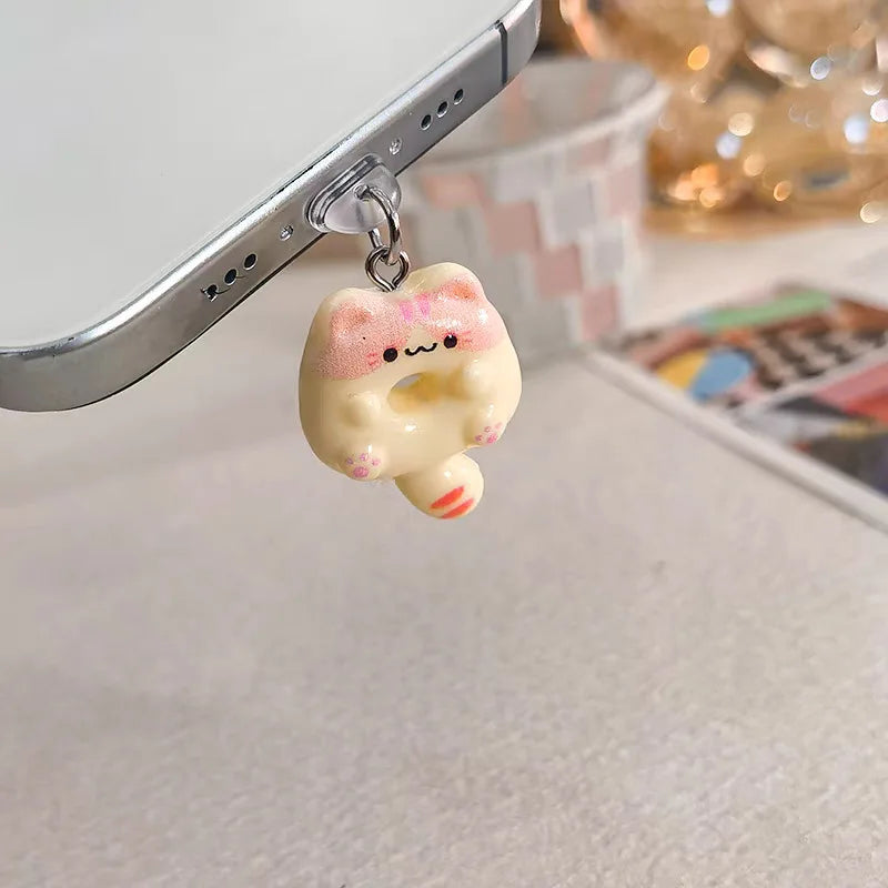 Cute Cat Cartoon Phone Dust Plug Pendant Accessory Decoration for IPhone Type-c Android Kitten Charging Port Phone Accessories
