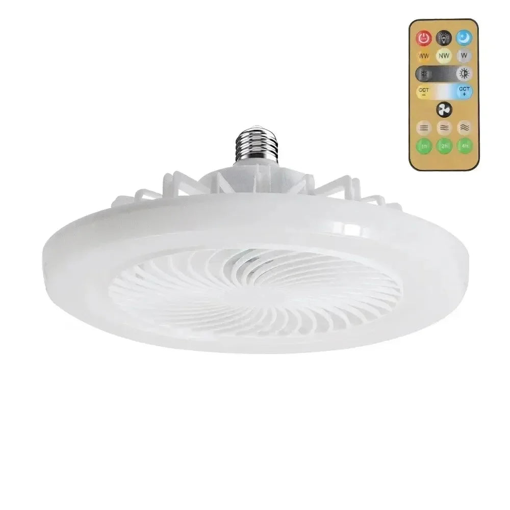 Smart 3-in-1 Ceiling Fan with Remote Control Lighting Lamp E27 Converter Base 85-265V Lighting Base for Bedroom and Living Room