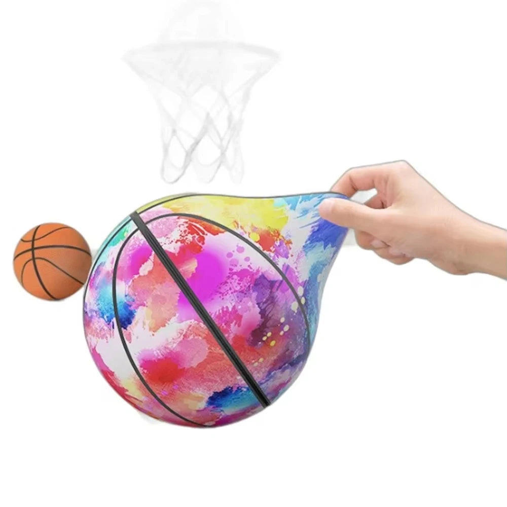 New Cloth Cover Silent Basketball Foam Easy to Grip Bouncing Basketball High-Density Low Noise Training Ball Indoor Activities