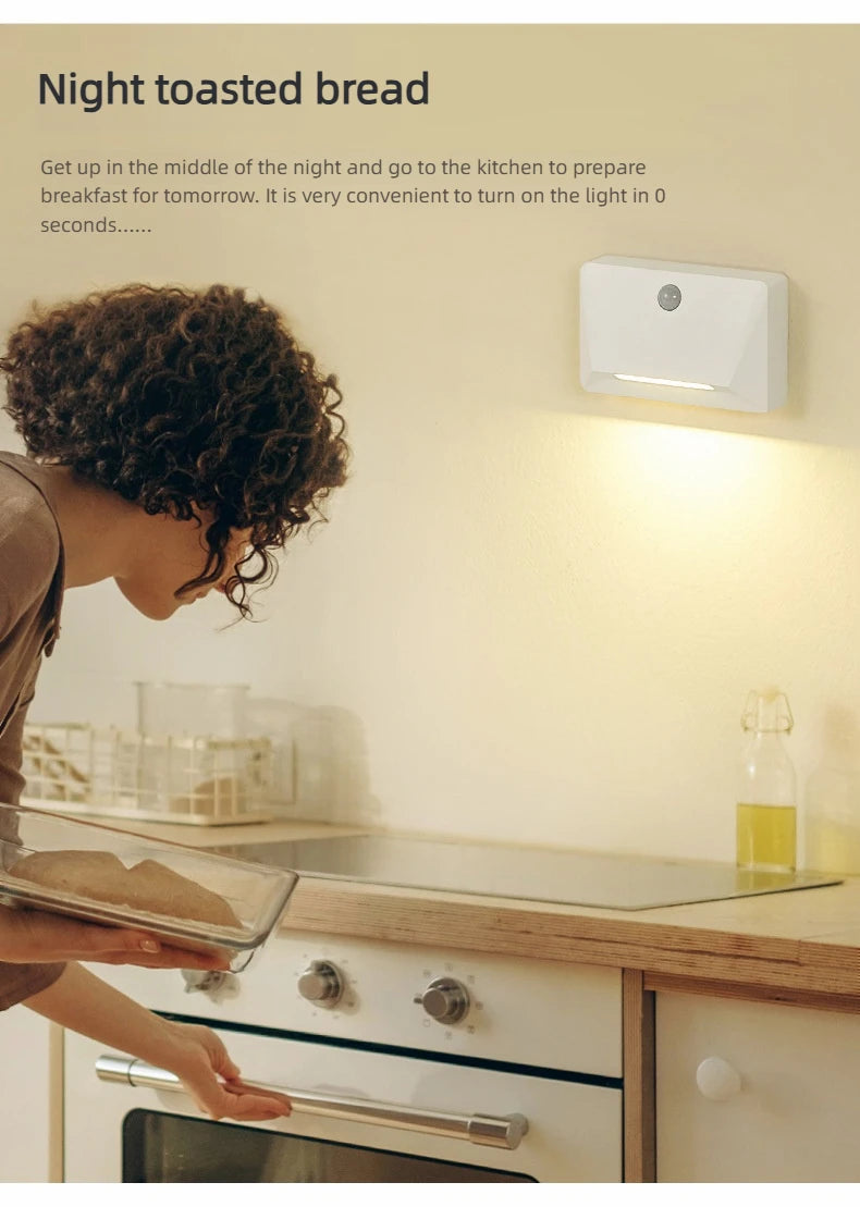 Smart Motion Sensor LED Wall Light - 2200mAh USB-C Fast Charge, 3 Adjustable Brightness, Multi-Device Link for Indoor/Outdoor Security Lighting
