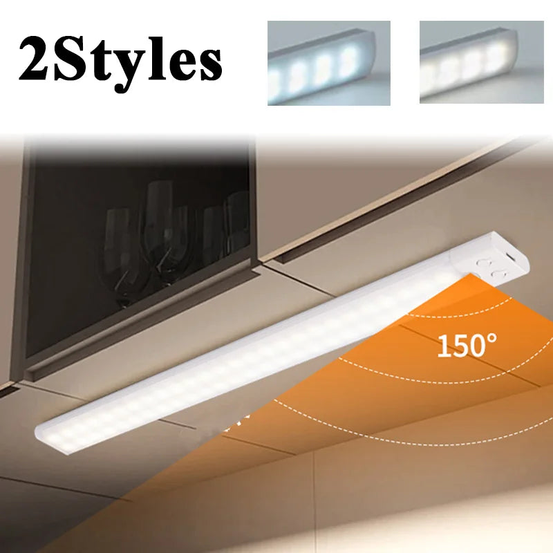 Motion Sensor LED Night Light with USB Charging Magnetic Mount Dimmable Under Cabinet Lighting for Stairway Wardrobe Convenience