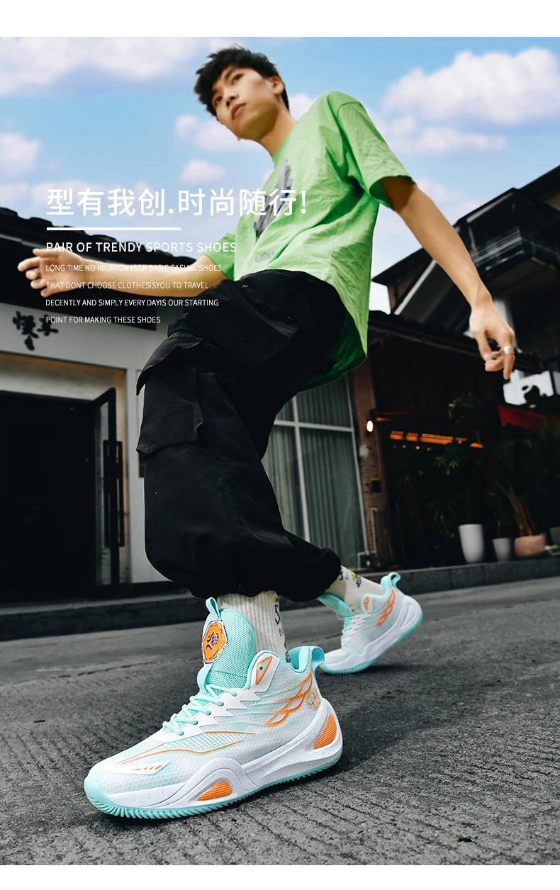Men's Training Basketball Shoes Anti Slip Durable Cushion Lightweight Breathable Sneakers Outdoor Indoor Athletic Sport Shoes