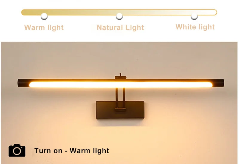 Mirror Wall Lamps Bathroom Modern Wall Lights Toilet Wall Mounted Lighting Fixtures Sconces Indoor Bedroom 12W 40 CM