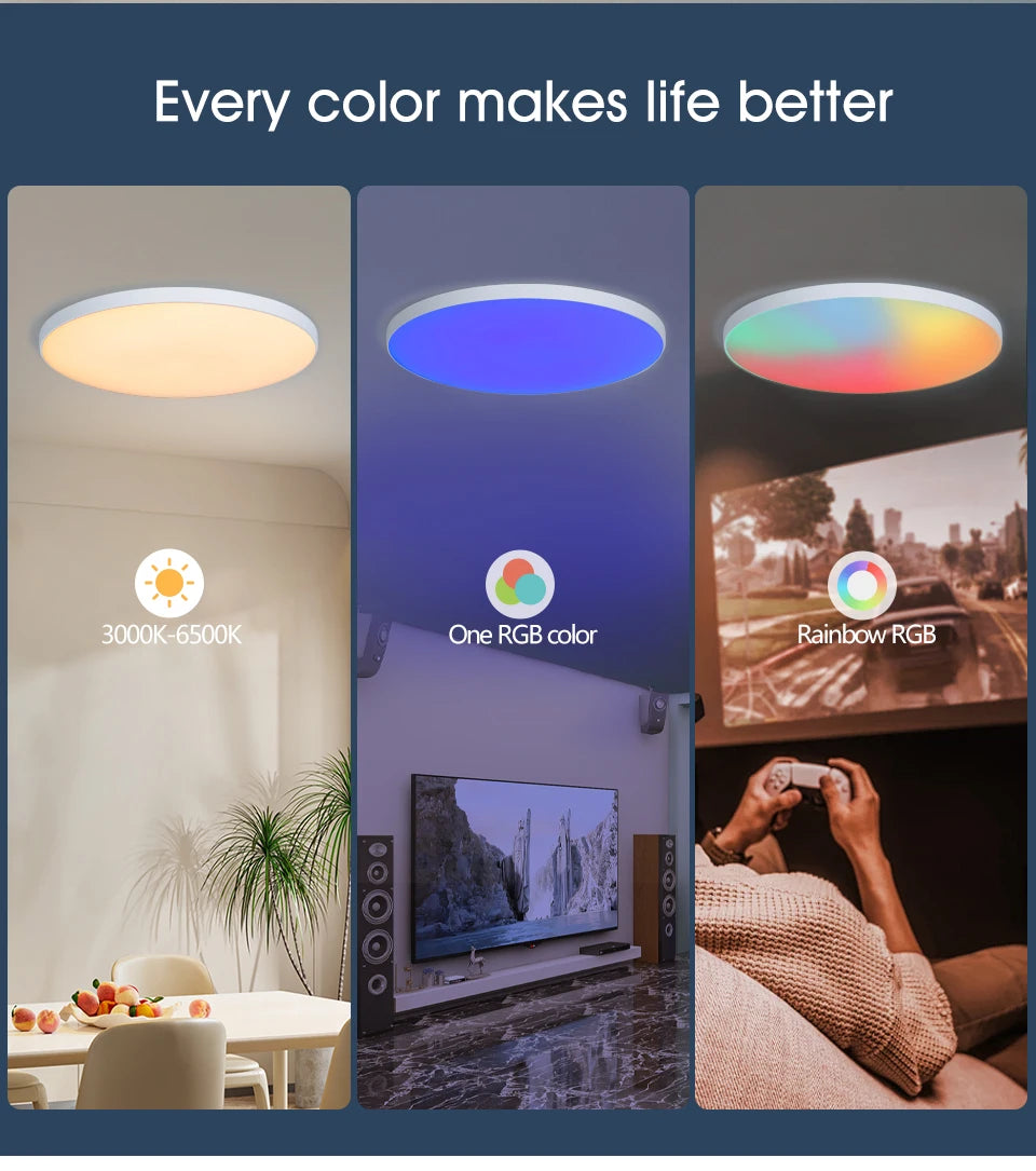 30W 36W Smart LED Ceiling Light RGB Dimming APP TUYA Remote Control Timing Indoor Home Decor Bluetooth WIFI Bedroom Living Room