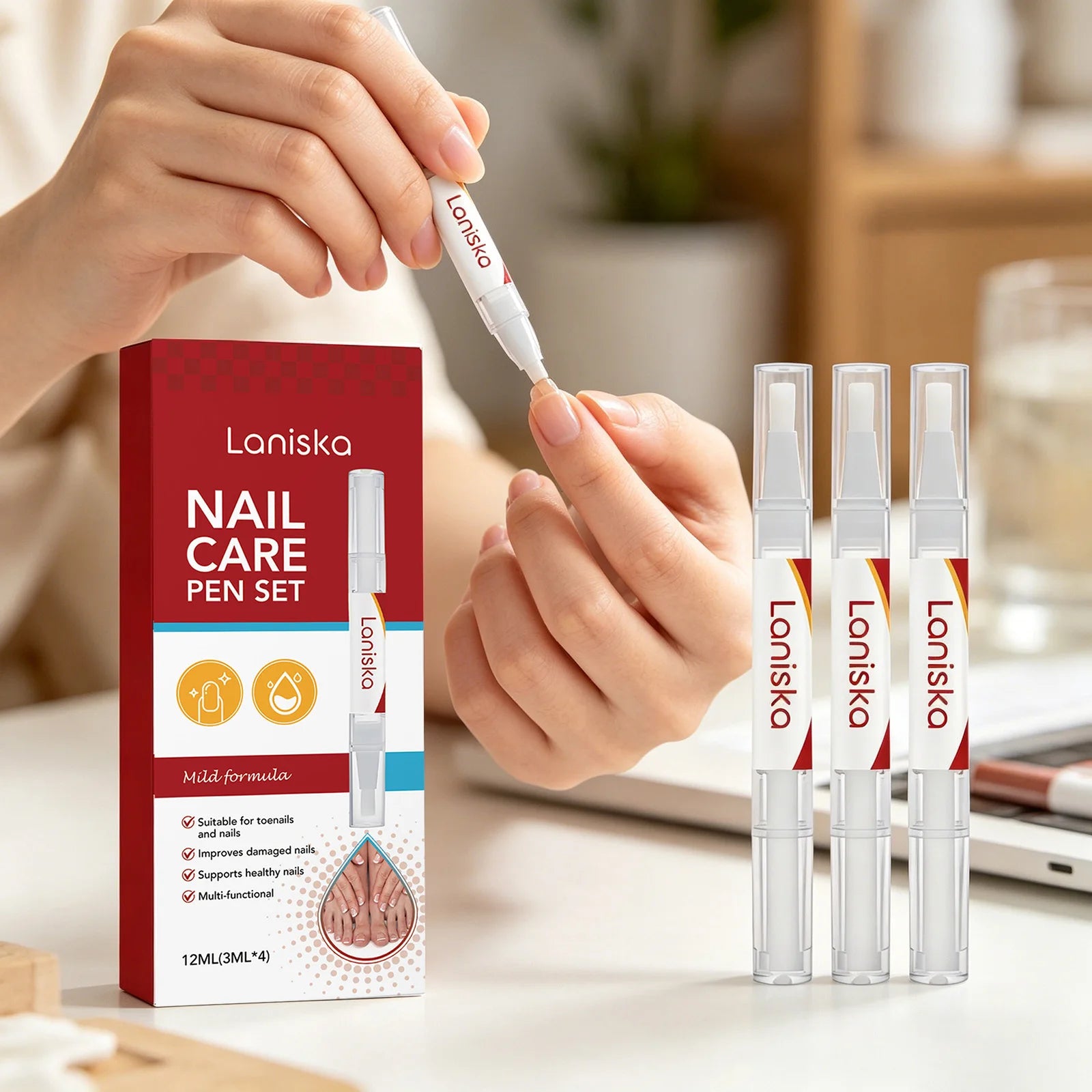 Nail Repair Pen Set Treatment Damaged Reduce Cracking Improve Dry Cuticle Remove Dead Skin Nourishing Portable Nail Care Product
