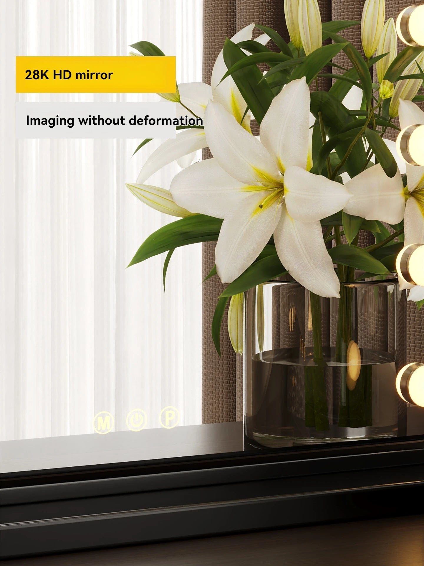 Lighted Vanity Mirror, LED Makeup Mirror with Lights, Hollywood Mirror for Tabletop Dressing